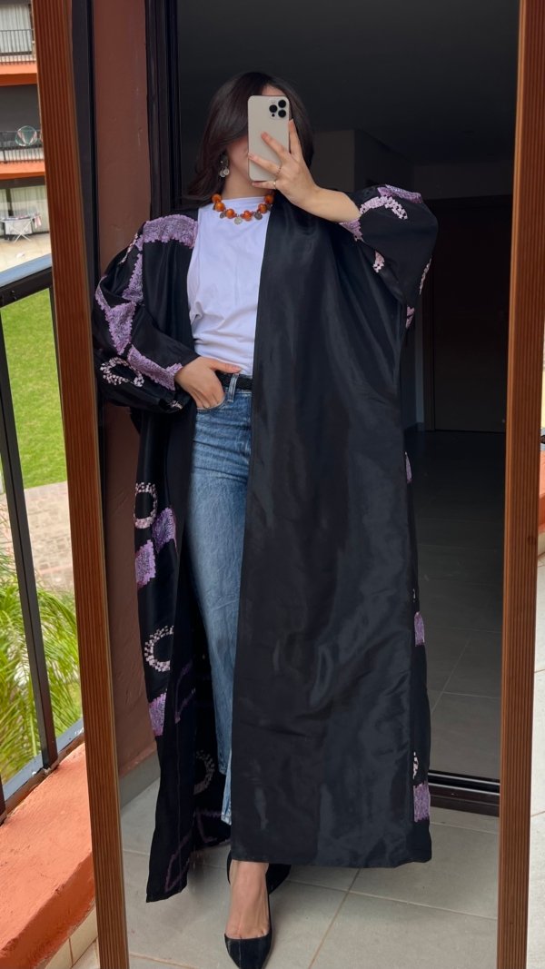 KIMONO TARZA A BRODERIE VIOLETTE